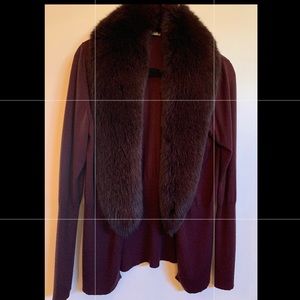 100%cashmere Sweater/ fur! Italy made